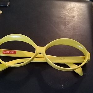 Samco Yellow Oval Women's Sunglasses No Lens Made In Italy